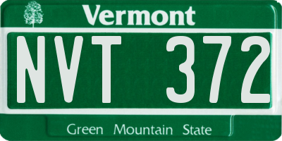 VT license plate NVT372