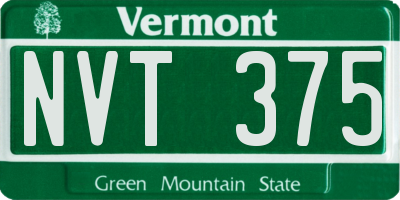 VT license plate NVT375