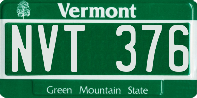 VT license plate NVT376