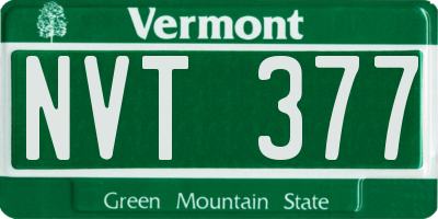 VT license plate NVT377