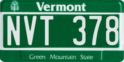 VT license plate NVT378