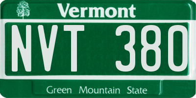 VT license plate NVT380