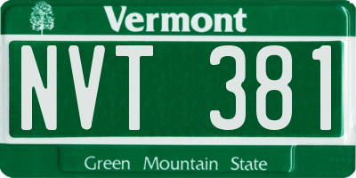 VT license plate NVT381