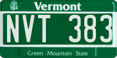 VT license plate NVT383