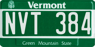 VT license plate NVT384
