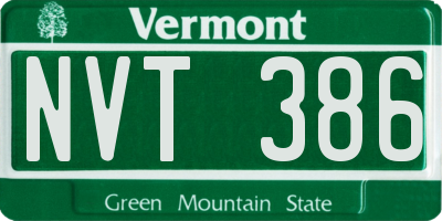 VT license plate NVT386