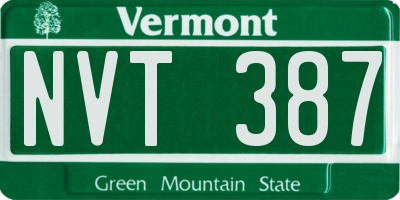 VT license plate NVT387