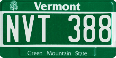 VT license plate NVT388