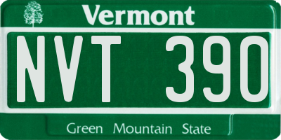 VT license plate NVT390