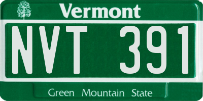 VT license plate NVT391