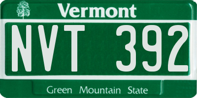 VT license plate NVT392