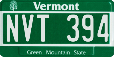 VT license plate NVT394