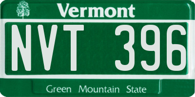 VT license plate NVT396