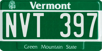 VT license plate NVT397