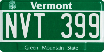 VT license plate NVT399