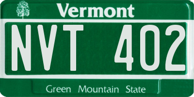 VT license plate NVT402