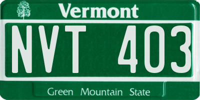 VT license plate NVT403