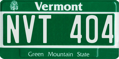 VT license plate NVT404