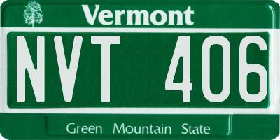 VT license plate NVT406