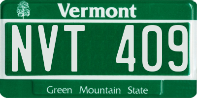 VT license plate NVT409