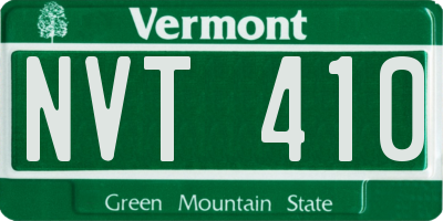 VT license plate NVT410