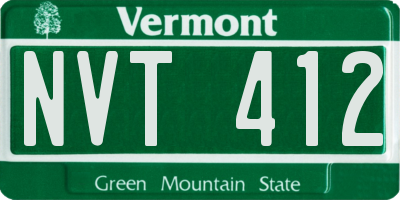 VT license plate NVT412