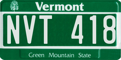 VT license plate NVT418