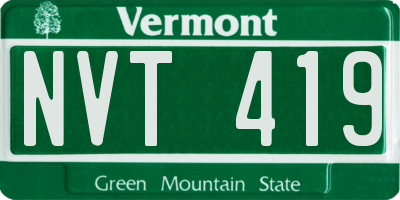 VT license plate NVT419