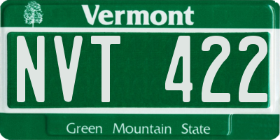 VT license plate NVT422