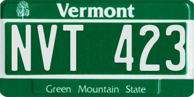 VT license plate NVT423