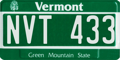 VT license plate NVT433
