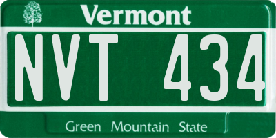 VT license plate NVT434