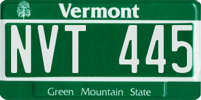 VT license plate NVT445