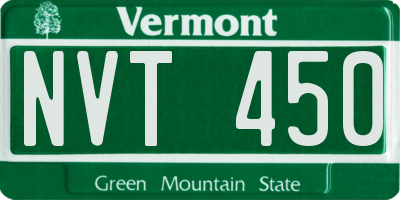 VT license plate NVT450
