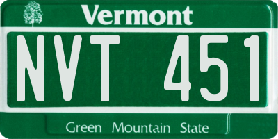 VT license plate NVT451