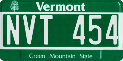 VT license plate NVT454