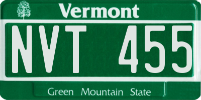 VT license plate NVT455