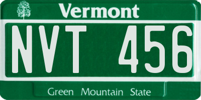 VT license plate NVT456
