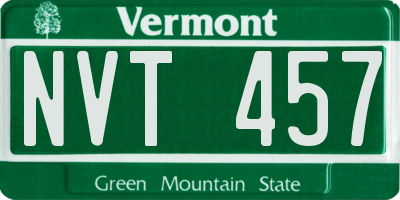 VT license plate NVT457