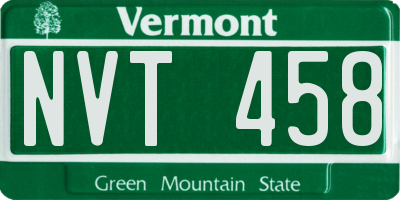 VT license plate NVT458