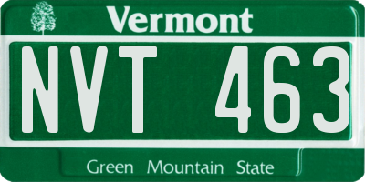 VT license plate NVT463