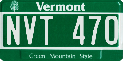 VT license plate NVT470