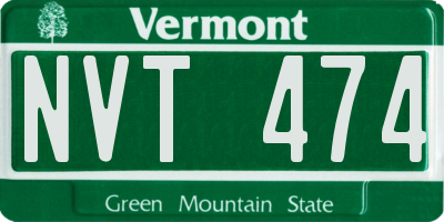VT license plate NVT474