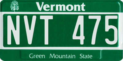 VT license plate NVT475