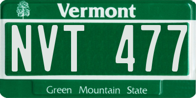VT license plate NVT477