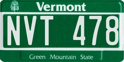 VT license plate NVT478