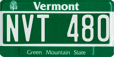VT license plate NVT480