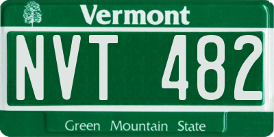 VT license plate NVT482