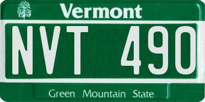 VT license plate NVT490