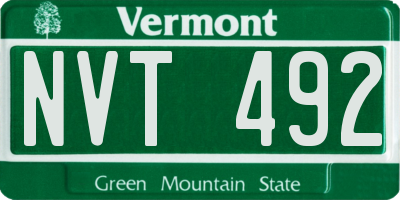 VT license plate NVT492